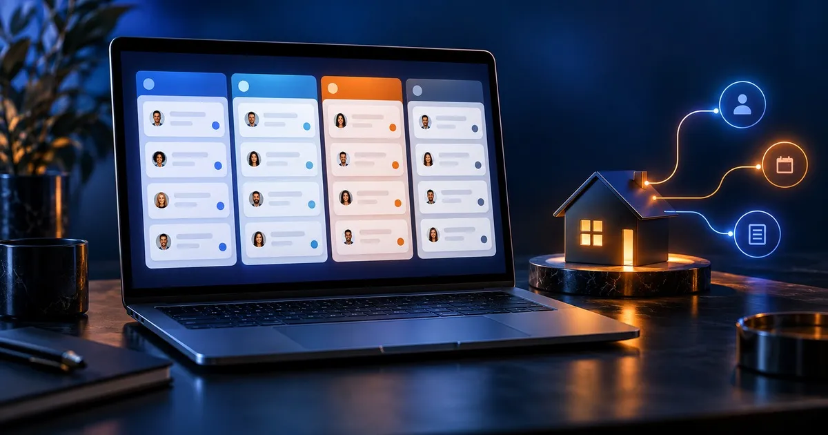 A GoHighLevel dashboard set up for real estate with pipelines, automations and a listing website
