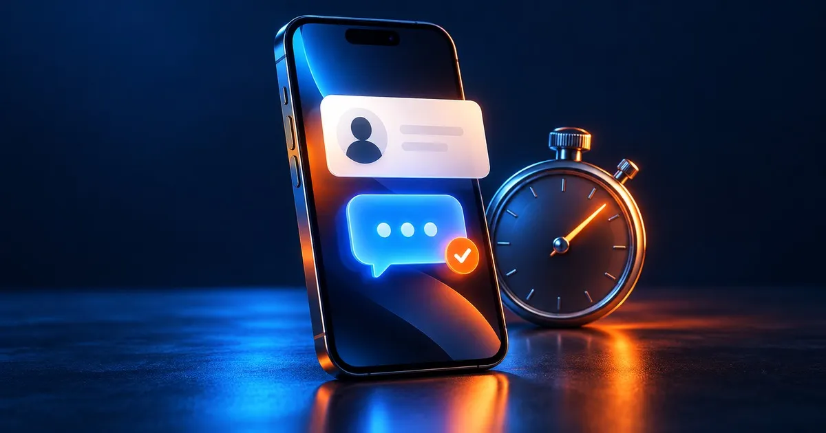 A phone receiving a new lead notification with an instant AI reply, representing speed to lead