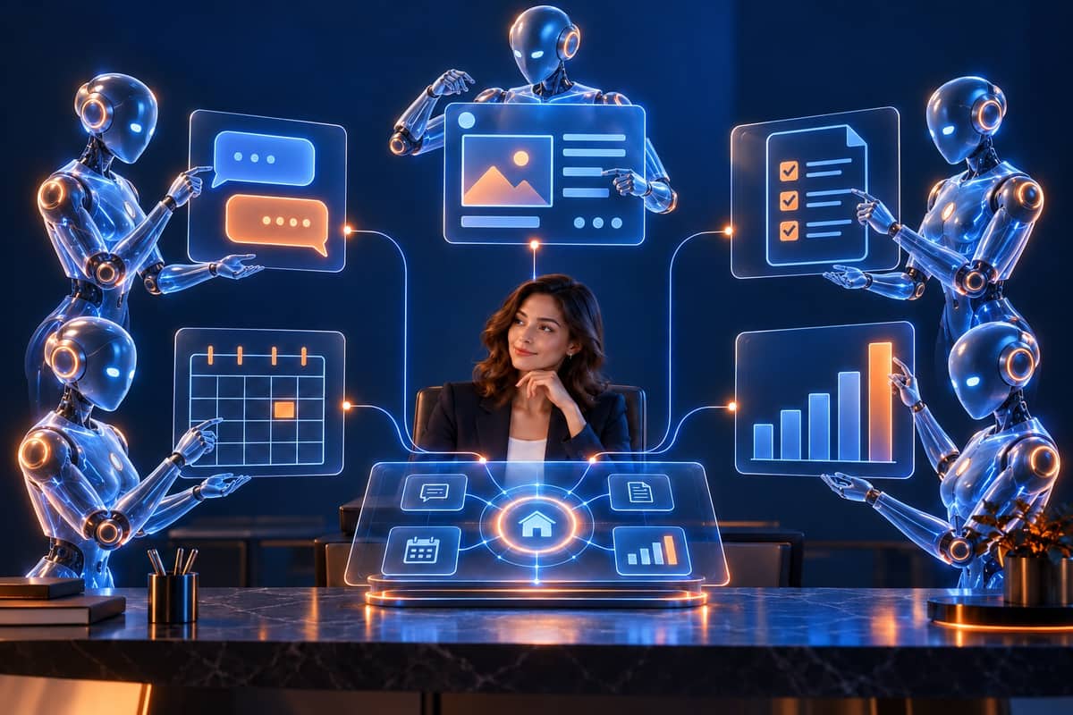 An agent supported by a team of AI assistants